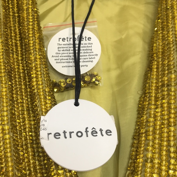 NWT RETROFETE Audrey Sequined Wrap Dress - Picture 11 of 13